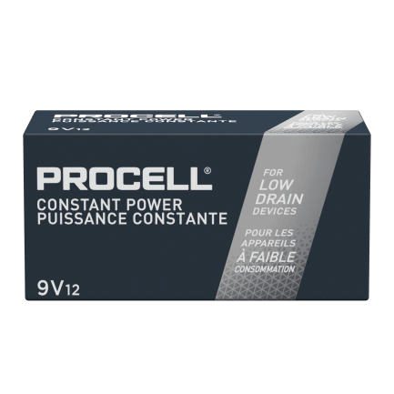 9 Volt  Duracell PC1604 Procell Alkaline Batteries, 12 per box