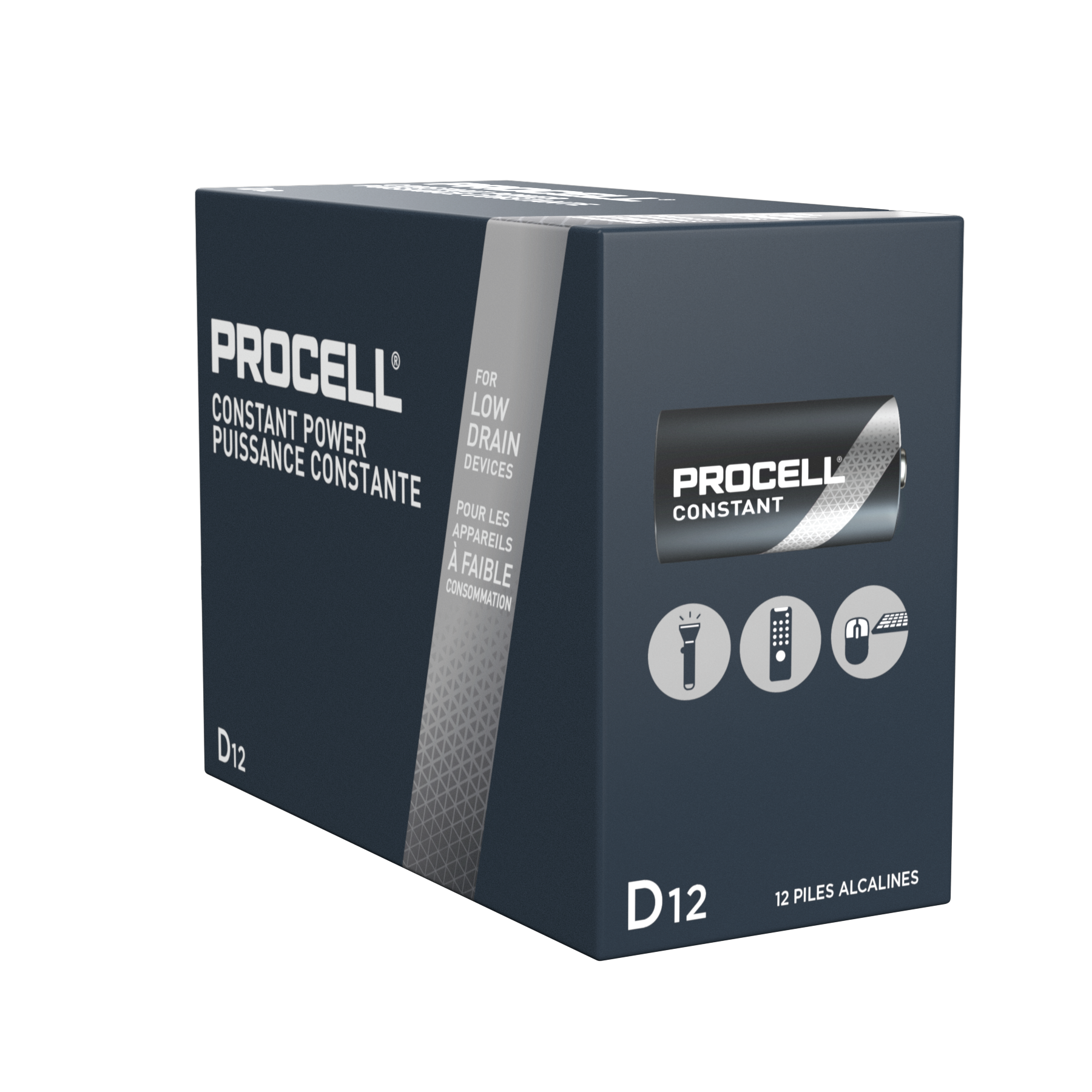D 1.5 Volt Duracell PC1300 Procell Alkaline Batteries, box of 12