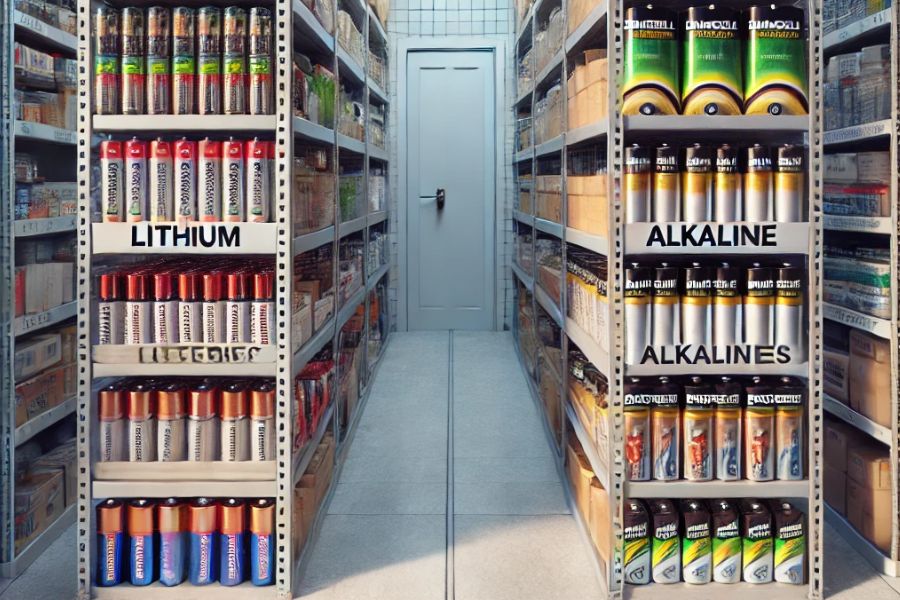 Moving forward, let's turn our attention to a specialized area of bulk battery storage - managing lithium and alkaline batteries.